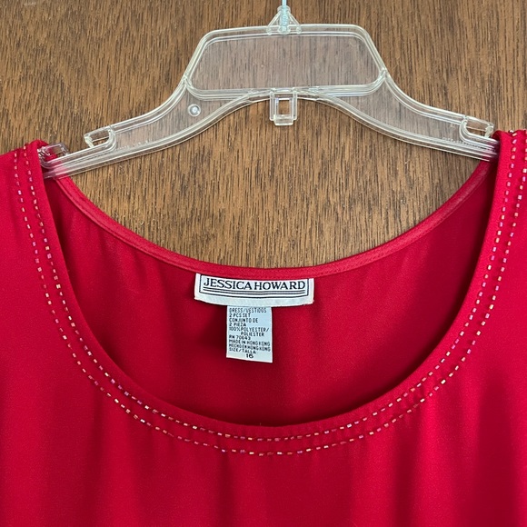 Jessica Howard Red 2-Piece Evening Dress – Size 16 - Picture 5 of 8